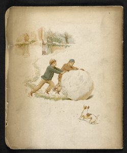 Děti a sněhová koule.  Prázdninový vlak: píseň „Dulce Domum“ ... Ilustroval W. J. Webb.  Frederick Langbridge  Londýn, 1891 od William J. Webbe or Webb