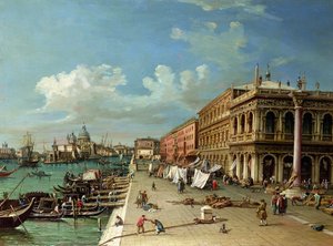 Pohled na Molo při pohledu ke vchodu do Canal Grande, Benátky