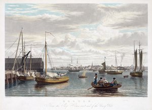 Boston, z Ship House, západní konec Navy Yard, c.1833 od William James Bennett