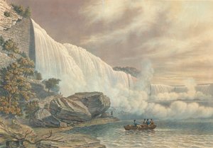 Niagarské vodopády z americké strany, publikoval 1840.