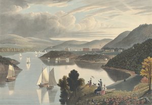 West Point, shora Washington Valley: Looking down the River, publikoval 1834.
