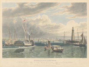Buffalo, z jezera Erie od William James Bennett after John William Hill