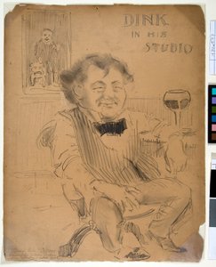Dink ve svém studiu, kolem roku 1895 (grafit a dřevěné uhlí na bristolské desce) od William James Glackens