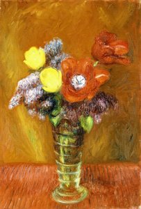 Šeříky a tulipány od William James Glackens