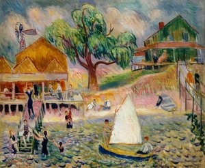 The Green Beach Cottage, Bellport, Long Island, cca 1911-1916 (olej na plátně) od William James Glackens