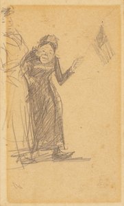 žena mává vlajkou od William James Glackens