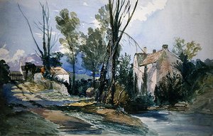 Staffordshire Mill (akvarel na papíře) od William James Muller