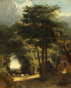 Krajina s kostelem Frenchay v dálce (olej na plátně) od William James Muller