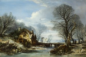Zimní scéna, Porlock od William James Muller