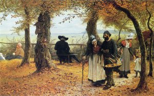 Přinášení ex-voto do kostela, 1875