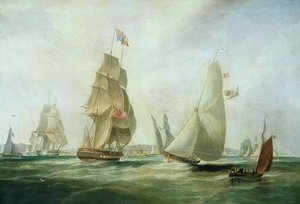 Jachty uhánějící z hradu, Cowes (ropa)