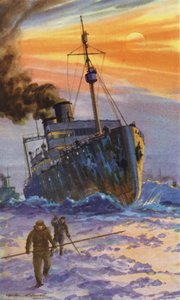 Ruský ledoborec v práci (barevné lito) od William John Patton McDowell