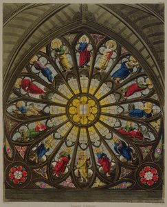 Severní okno, deska D z knihy "Westminsterské opatství", vyryl Frederick Christian Lewis (1779-1856), vydal Rudolph Ackermann (1764-1834) 1812 (akvatinta) od William Johnstone White