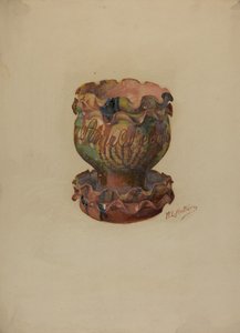 Pa. Německý květináč a podnos, c. 1936.