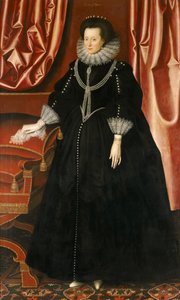 Elizabeth Drury, hraběnka z Exeteru, kolem 1615 (olej na plátně)
