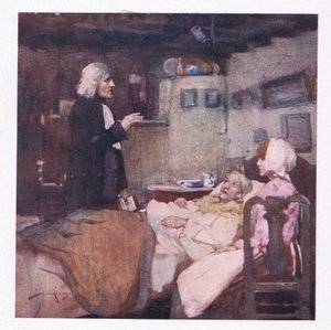 Ale ve své povinnosti, pohotový při každém volání, pozoroval a plakal, modlil se a cítil za všechny (barva litho) od William Lee Hankey