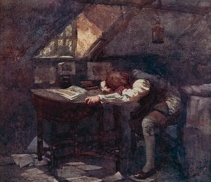 Ilustrace pro The Deserted Village od Olivera Goldsmitha (barevné lito) od William Lee Hankey