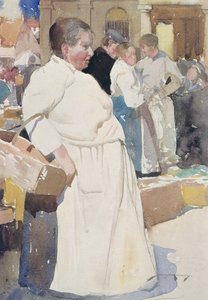 Madame la Menagere, Etaples (akvarel na papíře) od William Lee Hankey