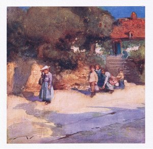 Hravé děti se právě pustily ze školy (barva litho) od William Lee Hankey
