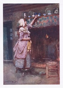 Zatímco nad komínem se třpytily rozbité čajové šálky, moudře uschované na ukázku (barva litho) od William Lee Hankey