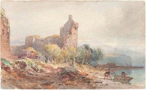 Zřícenina hradu na jezeře od William Leighton Leitch