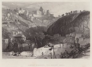 Castro Giovanni, starověká Enna (rytina) od William Leighton Leitch