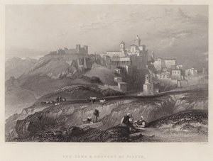 Město a klášter Piazza (rytina) od William Leighton Leitch