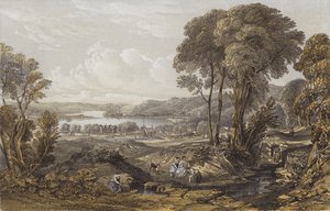Pohled na Clyde nad Erskine Ferry (chromolitho)