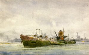 Vzdaná a břehová ponorka Portsmouth od William Lionel Wyllie