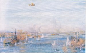 Bombarding the Narrows, 18. března 1915, z Cassells History of the British People vydané společností Waverley Book Company Limited, kolem roku 1940