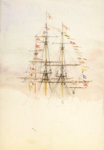 Stěžně lodi HMS "Victory", konec 19. až začátek 20. století (akvarel, grafit) od William Lionel Wyllie