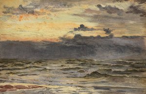 Studie na Mořská pláž po bouři (olej na palubě) od William Lionel Wyllie