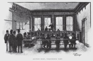 Aukční trh, Tokenhouse Yard (litho) od William Luker