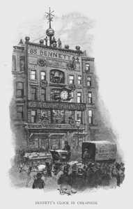 Bennettovy hodiny v Cheapside (litho) od William Luker