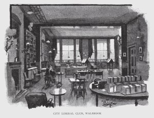 City Liberal Club, Walbrook (litho) od William Luker