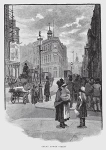 Great Tower Street (litho) od William Luker