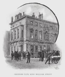 Gresham Club, King William Street (litho) od William Luker
