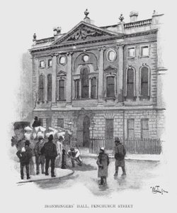 Síň železářů, Fenchurch Street (litho) od William Luker