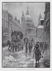 Ludgate Hill za zimního rána (litho) od William Luker