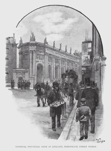 National Provincial Bank of England, Bishopsgate Street uvnitř (litho) od William Luker