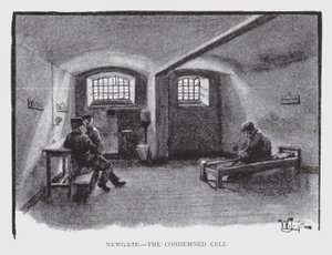 Newgate, odsouzená buňka (litho) od William Luker