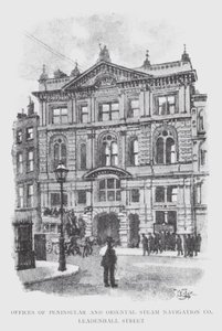 Kanceláře Peninsular and Oriental Steam Navigation Co, Leadenhall Street (litho) od William Luker