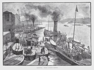 Doprava z London Bridge (litho) od William Luker