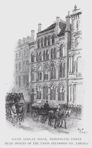 South African House, Bishopsgate Street, ústředí Union Steamship Co, Limited (litho) od William Luker