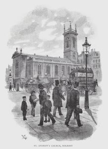 Kostel svatého Ondřeje, Holborn (litho) od William Luker