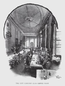 The City Carlton Club Coffee Room (litho) od William Luker