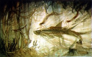 The Race (pero a inkoust, akvarel na papíře) od William M. Timlin