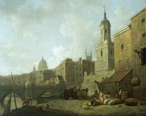 Severní konec London Bridge a St Magnus the Martyr, 1762