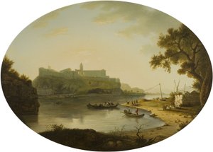 Pohled na Villeneuve-les-Avignon, kolem roku 1770 (olej na plátně) od William Marlow