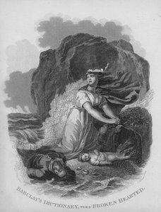 Barclays Dictionary, slovo: Broken hearted (rytina)